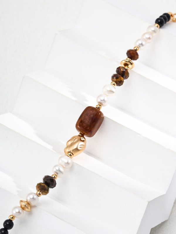 Tiger's Eye Black Onyx Pearl Bracelet - Image 4