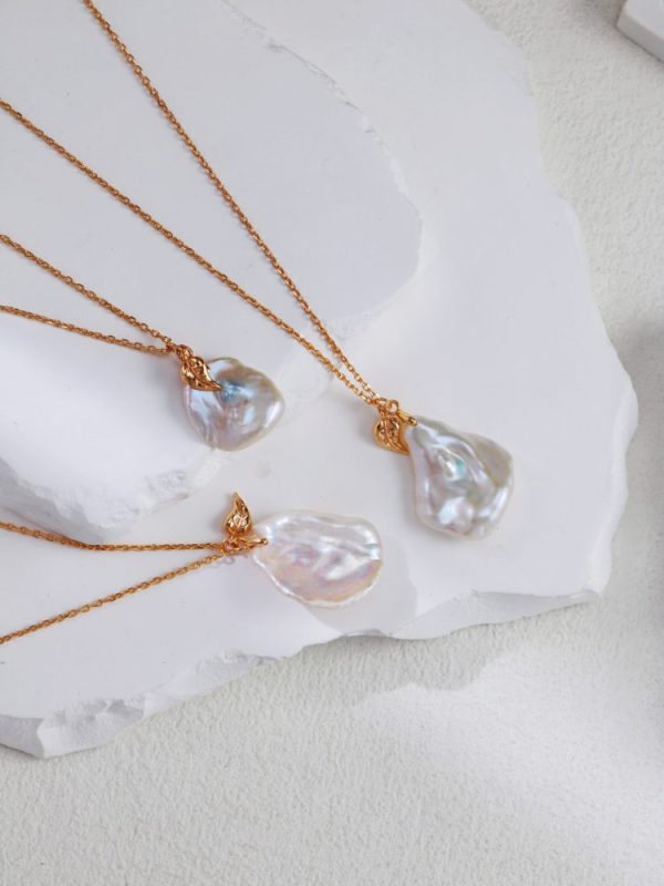 Petal Pearl Pendant Necklace - Image 3