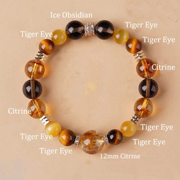 Citrine Topaz Tiger Eye Happiness Bracelet - Image 3