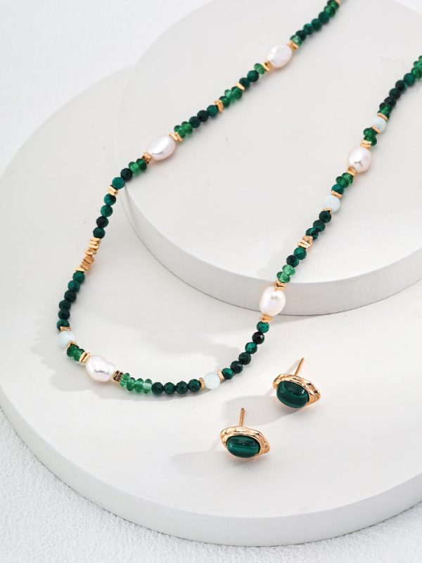 Malachite Pearl Necklace - Image 6