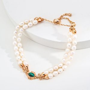Natural Pearl Malachite Bracelet