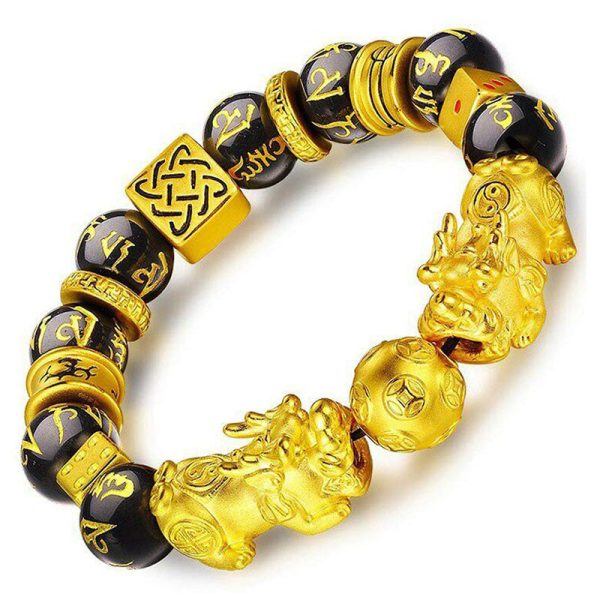 Gold-Plated Double Pixiu Wealth Bracelet - Image 3