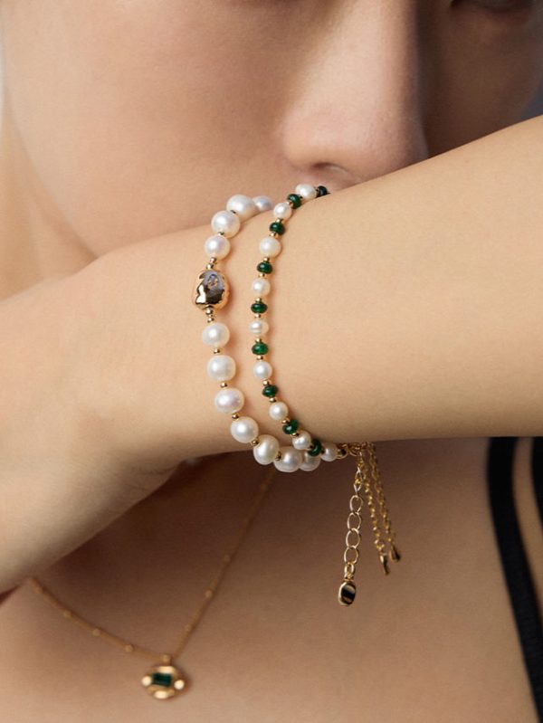 Meteorite Shape Adjustable Pearl Bracelet - Image 4