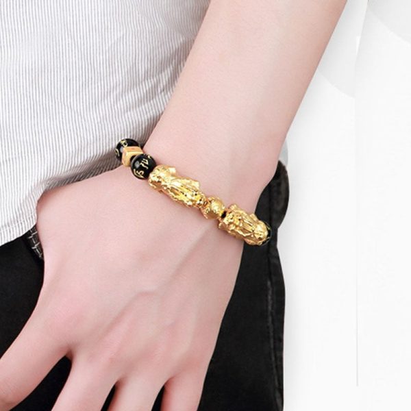 Gold-Plated Double Pixiu Wealth Bracelet - Image 7