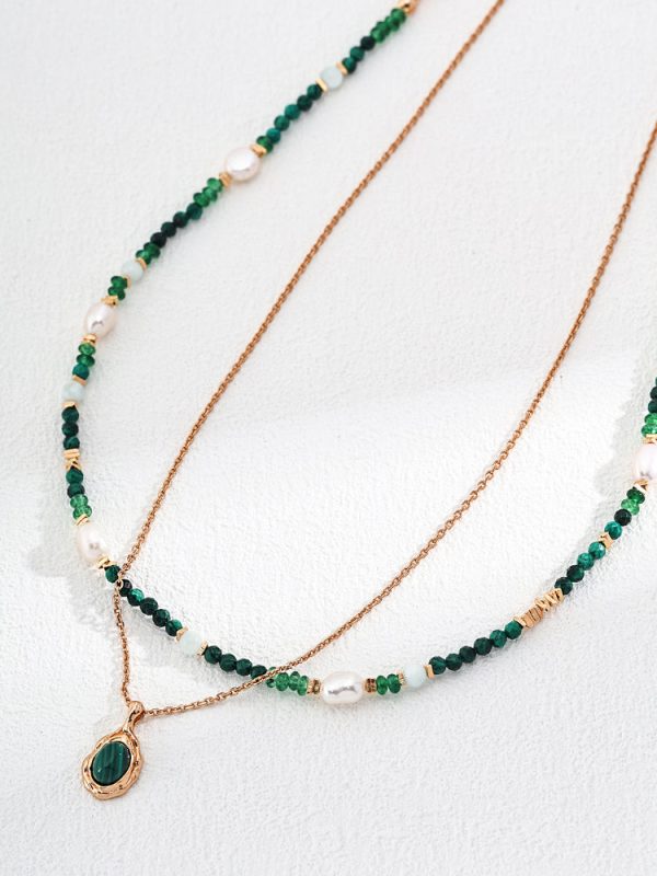 Malachite Pearl Necklace - Image 3