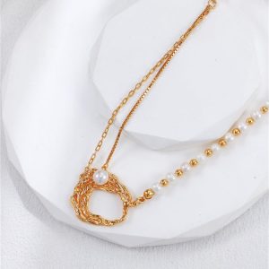 Liquid Metal Pearl Necklace