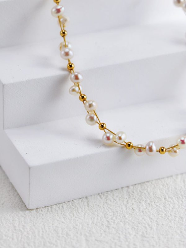 Woven Pearl Necklace - Image 4