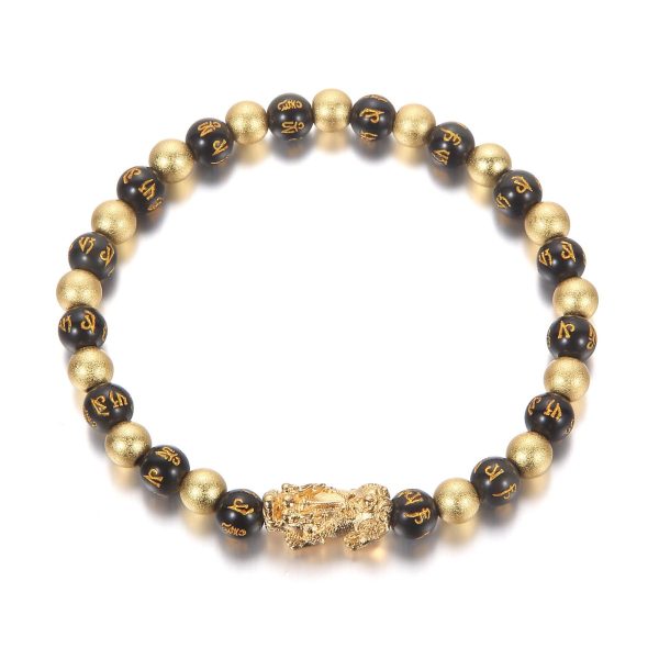 Black and Gold Feng Shui Beads Pixiu Charm - Image 8