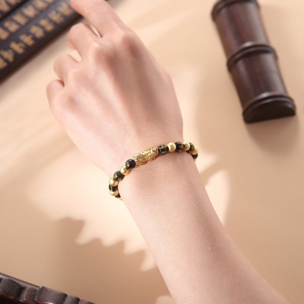 Black and Gold Feng Shui Beads Pixiu Charm - Image 6