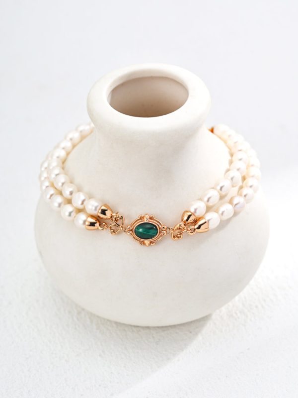 Natural Pearl Malachite Bracelet - Image 3