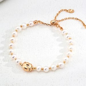 Meteorite Shape Adjustable Pearl Bracelet