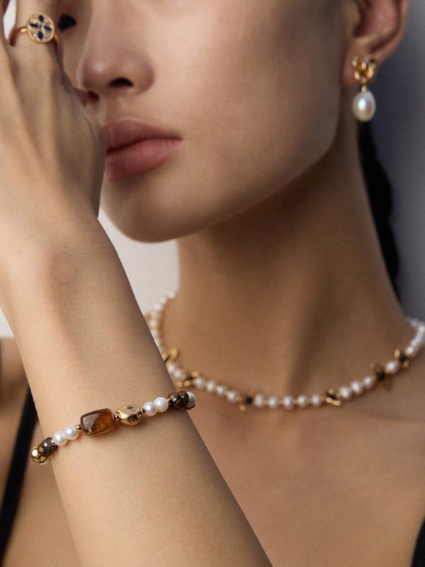 Tiger's Eye Black Onyx Pearl Bracelet - Image 2