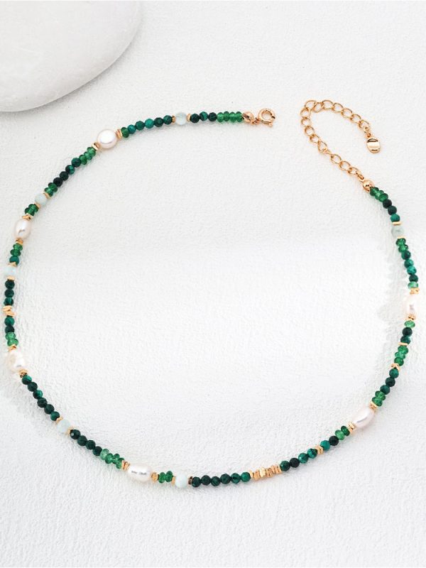 Malachite Pearl Necklace