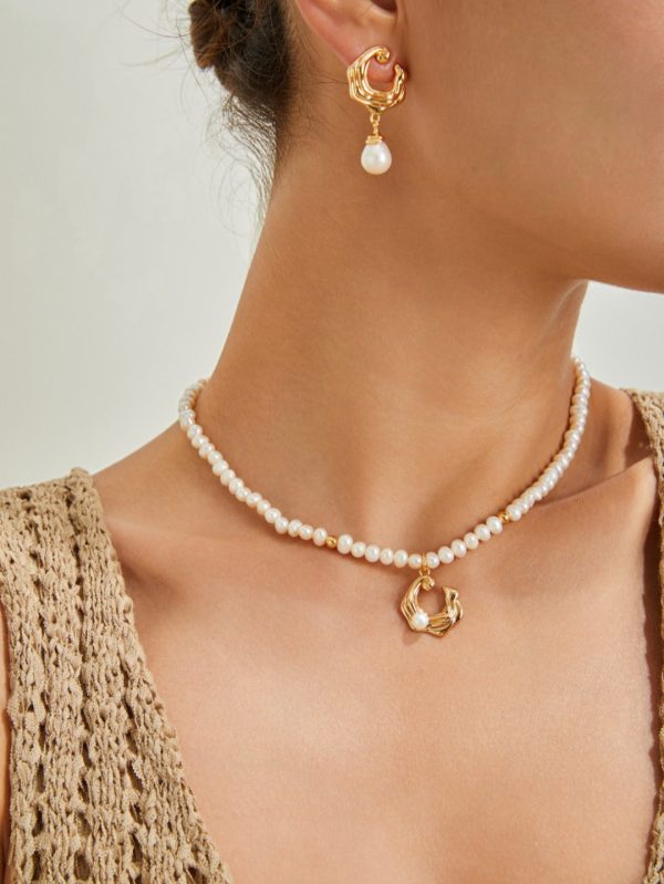 Wave Pearl Necklace - Image 2